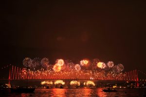 New Year's Fireworks on the bosphorus