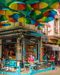 Umbrella Street in Balat