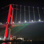 Writing on the Bosphorus Bridge with Laser