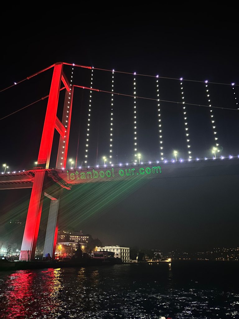 Writing on the Bosphorus Bridge with Laser